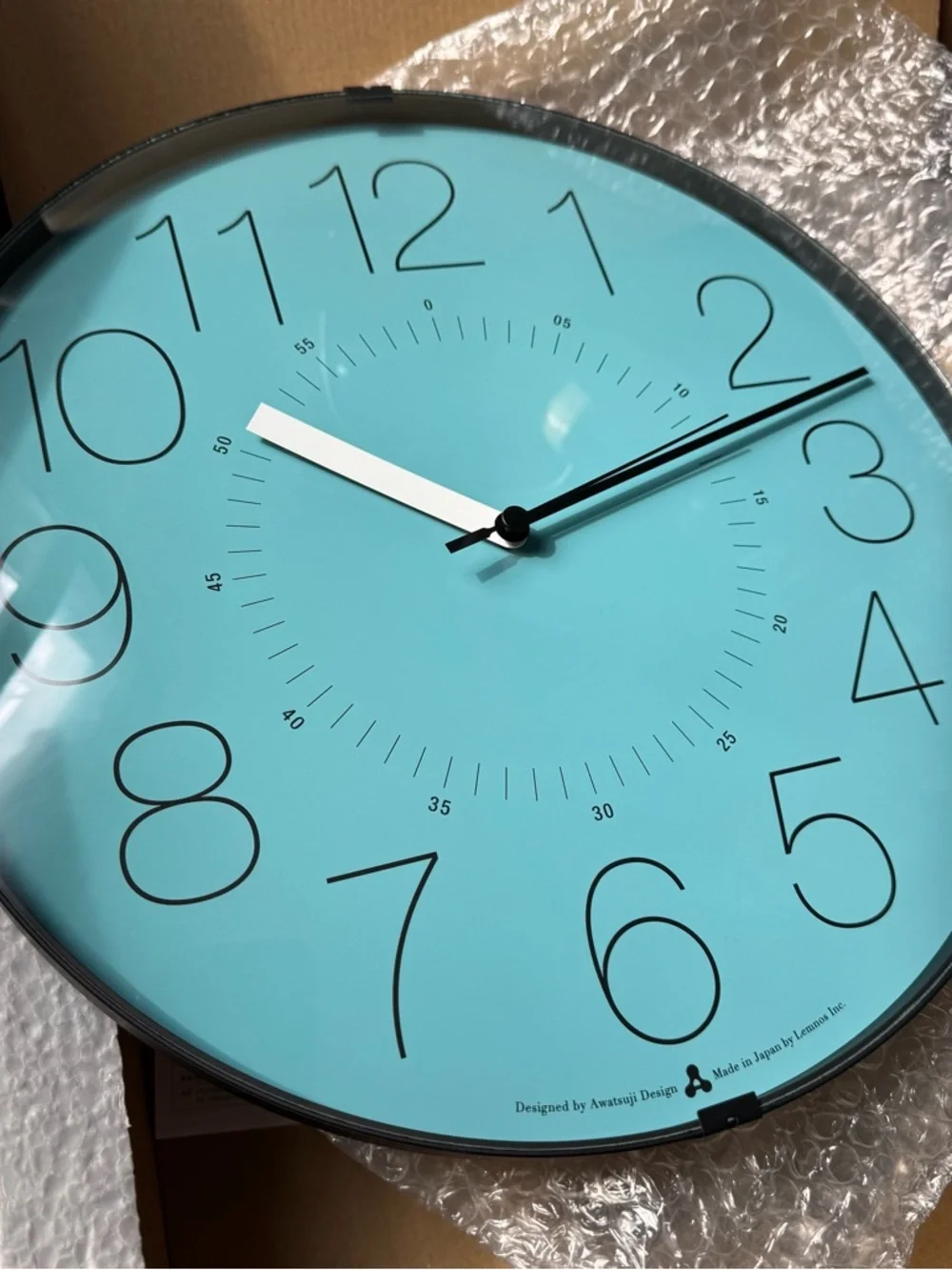 MOMA exclusive Lemnos Cara Awa Wall Clock turquoise made in Japan NWT